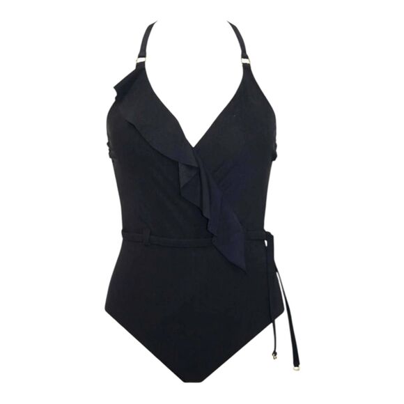 Amoressa Women's Size 8 MEDIUM Beau One Piece Black Miracle Suimsuit - Picture 1 of 8